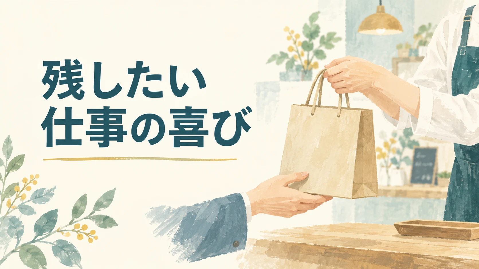 買い物袋を手渡す日常のサポート